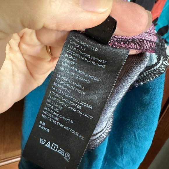 MAEVE for ANTHROPOLOGIE Gillian multicolored long sleeve dress XS teal patchwork - Picture 12 of 13